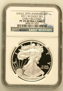 2011 W�v���[�t �A�����J���V���o�[�C�[�O�� NGC PF70 ���������[�X 25���N�L�O