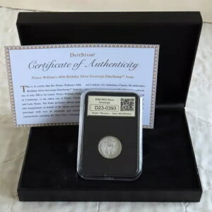マン島 2022年 ウィリアム王子40歳誕生日 .999 純銀 プルーフ ソブリン金貨