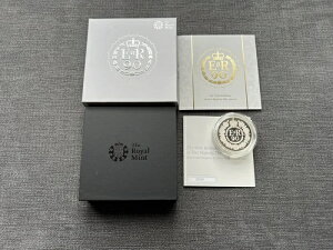 2016年エリザベス2世90歳誕生日シルバープルーフピエフォート5ポンドコインwBox #C13