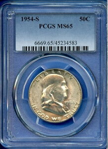 1954 S PCGS MS65 tN n[t_[ 50Zg č  1954-S MS-65