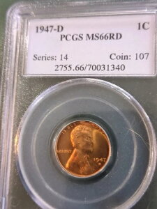 1947-D RED PCGS MS-66 J[ BU RC  Zg bh