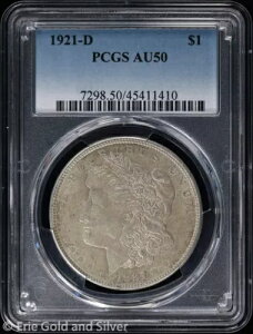 1921-D 1h K PCGS AU 50