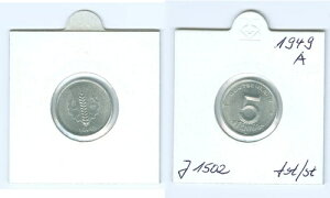 DDR 5 �t�F�j�q 1949 A Fast Stempelglanz Bis Stempelglanz