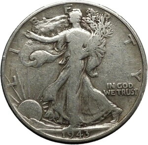 1943年 ウォーキング・リバティ ハーフドル 白頭鷲 アメリカ 銀貨 i45157