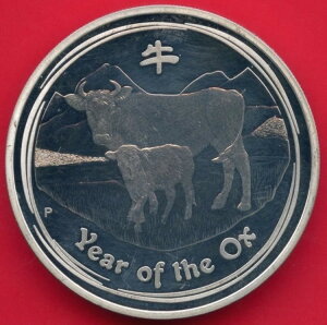 2009年オーストラリア「丑年」1ドル硬貨 1オンス 銀貨 0.999