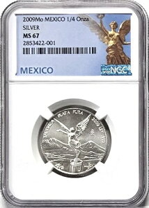 2009年メキシコ・リベルタッド 1/4オンス銀貨 - NGC MS67