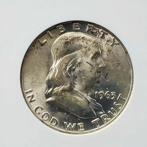 1963�N D �t�����N���� 50c ANACS MS64 FBL �t���x�����C�� DDO �_�u���_�C�o���G�e�B �ǍD