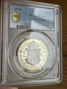 イギリス 1970年 プルーフ ハーフクラウン PCGS PR68 DCAM FDC UNC ハイグレード