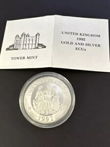 GB UK �p�� 25 ECU 1992 �V���o�[ �v���[�t X#14 3 Graces (Sh17/Q9)