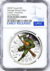 2025年 ティーンエイジ・ミュータント・ニンジャ・タートルズ ドナテッロ 1オンス カラーシルバー コイン NGC PF69 ER