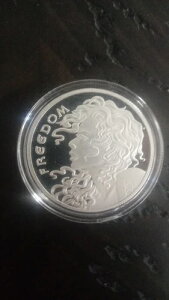 シルバーシールド 1オンス フリーダムガール 2015 プルーフ(COAなし) 140枚限定(最後の1枚)