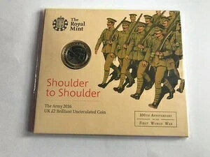 2016年 第一次世界大戦 2ポンド硬貨 ブリリアント 未流通 BU BUNC パック