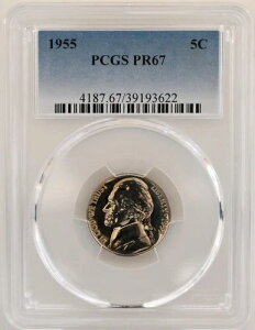 PR67 1955NWFt@[\jbP PCGSO[h US 5C v[t P-MINT EXACT RC1