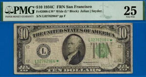 1934C $10 AMs PMG 25  TtVXRX^[ Fr 2008-LW*