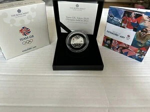 Team GB、2020 東京オリンピック、2021 年英国開催、銀製プルーフ 50 ペンス コイン。