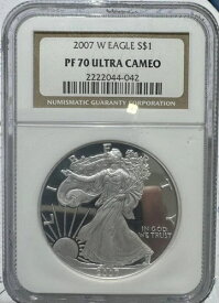 2007-W プルーフ アメリカン シルバー イーグル NGC PF-70 ウルトラカメオ