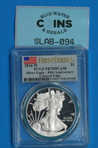 2016-W 1�h�� �V���o�[ �A�����J���C�[�O�� PCGS PR70 DCAM 30���N�L�O �t���b�O SLAB-094
