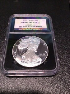 1999年 Pイーグル S$1 PF 69 ウルトラカメオ ブラックコア