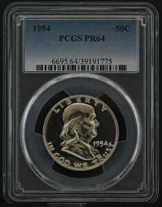 PR64 1954 PCGS�O���[�h �t�����N���� �V���o�[ �n�[�t�_���[ �v���[�t ������ �󏭃R�C��