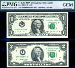 HGR 2003/2003A $1 + $2 (�󏭂ȃ}�b�`���OLOW�V���A��#6966) PMG GEM ������