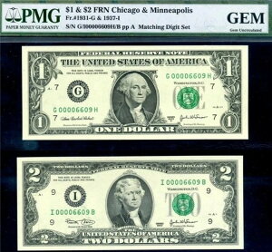 HGR 2003/2003A $1 + $2 (�󏭂ȃ}�b�`���OLOW�V���A��#6609) PMG GEM ������