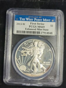 2013-W 1�h�� �V���o�[ �A�����J���C�[�O�� ? PCGS MS-69 ? 1�I���X �G���n���X�h