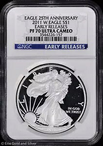 2011-W $1 �v���[�t �A�����J�� �V���o�[ �C�[�O�� NGC PR 70 UC | ���������[�X 25���N�L�O