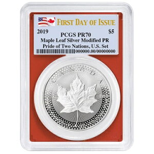 2019 �N $5 �C���v���[�t �V���o�[ �J�i�f�B�A�� ���[�v�� ���[�t PCGS PR70 FDOI �f���A�� �t���b�O ��...