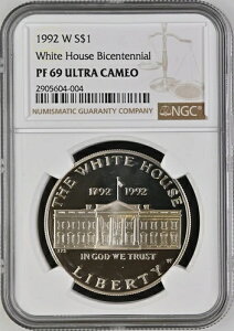 :1992-W 1�h�� �z���C�g�n�E�X�L�O��� NGC PF 69 UC �ō��O���[�h