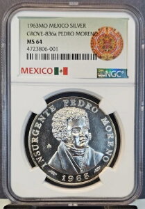 1963�N ���L�V�R �V���o�[���_�� �O���[�u 836a �y�h���E�����m NGC MS 64 �� 5000�� ���s