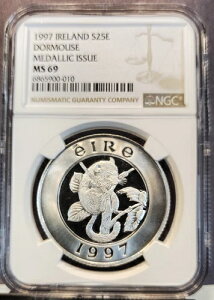 1997�N �A�C�������h �V���o�[ 25���[�� �h�[�}�E�X ���_�����s NGC MS 69 �󏭕�� �g�b�v�|�b�v