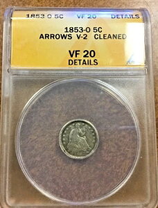 1853- O �n�[�t�_�C�� ANACS VF20 �A���[�Y V-2 �� 3/1 �_�C�u���C�N