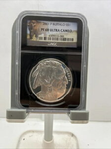 2001-P バッファロープルーフシルバーダラー NGC PF 69 ウルトラカム ブラックコア