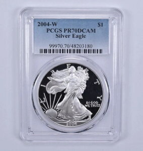 PR70 2004-W DCAM �A�����J���V���o�[�C�[�O�� PCGS �u���[���x��