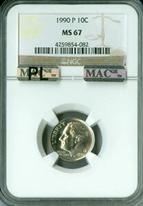 1990�N P ���[�Y�x���g �_�C�� NGC MS67 MAC PL PQ �ō������W�X�g���[ ���A *