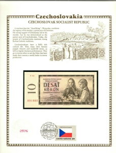 �`�F�R�X���o�L�A 1960 10 �R���� P-88d UNC w/FDI UN�� �V���[�Y S.44 891982 �a����