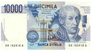 10000  B. D'ITALIA ALESSANDRO VOLTA SERIE SOSTITUTIVA XH 21/12/1999 FDS