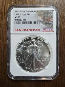 1987N (S) AJ Vo[ C[O NGC MS69 ASE $1 m[X|bg XyV TtVXR x