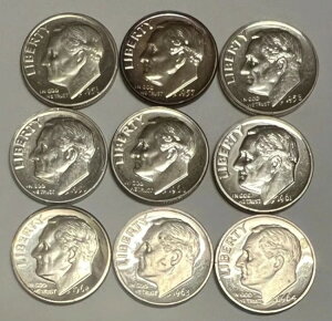 1956-1964�N ���[�Y�x���g �v���[�t �_�C�� �R�C�� 9���Z�b�g 90% ��A�N���ȃf�B�e�[��