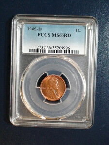 1945 D �����J�[�� �E�B�[�g �Z���g PCGS MS66 RED GEM 1C �y�j�[ �R�C���A�̔����i!