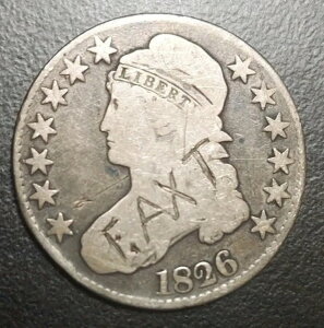 1826�N �L���b�v�h�o�X�g �V���o�[ �n�[�t�h�� 50�Z���g 50�Z���g �I�[���h�R�C�� �ڍ� Graphity F.AXT