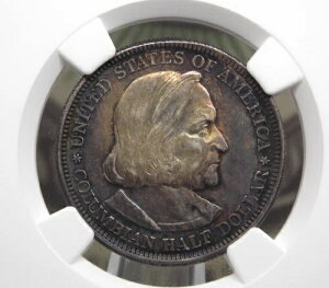 1893年記念 *コロンビア万博* ハーフドル 50セント NGC Unc 詳細 #008 ECC&C