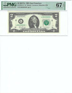 2017 $2 FRN FR1941-L* PMG 67 EPQATtVXR * L S/N L00102646*!!!