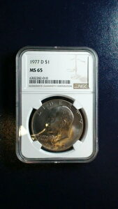 1977 D �A�C�[���n���[ �h�� NGC MS65 ������ IKE $1 �R�C�� �������w��!