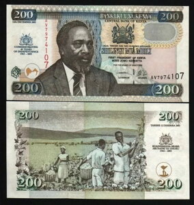ケニア 200シリング P-46 2003 ケニア独立40周年記念 UNCノート