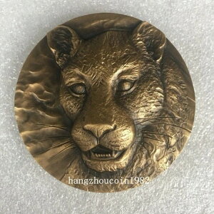 中国瀋陽造幣局 60MM 真鍮製 ヒョウメダル 動物トーテムシリーズ:ヒョウメダル