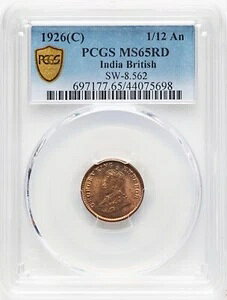 �C���h �C�M���X 1926�N-(C) 1/12 �A���i �R�C�� �W�F�� ������ PCGS MS65-RED �F��
