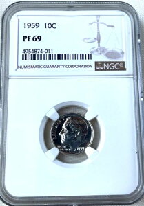? 1959-P NGC PF69 �v���[�t ���[�Y�x���g �_�C���X�P�[�� ���x���O���[�h