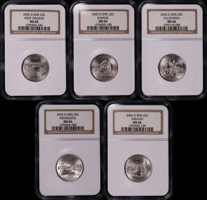 2005-D SMS WVAKSACAAMNAOR B 25Zgd 5Zbg NGC MS-66