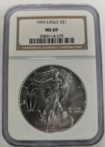 1993N 1h AJC[O NGCF MS69 - uEx - 1IX .999 